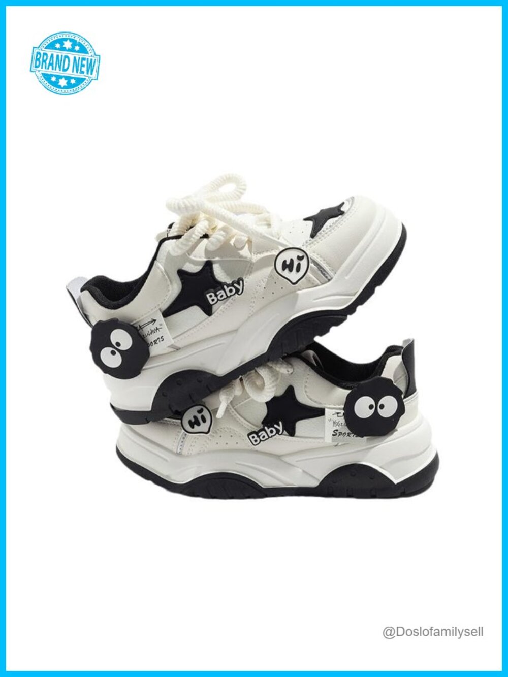 Star Walking Sneakers Womens Chunky Sole Y2K Cute Big Toe Comfort Insole